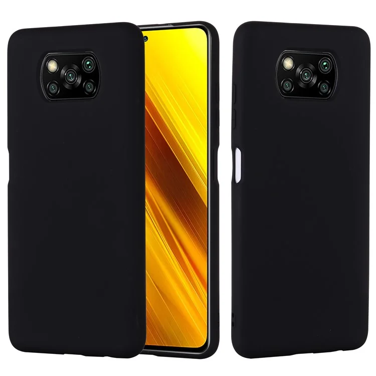 Housse de protection en silicone liquide avec sangle pour Xiaomi Poco X3/X3 NFC - Noir