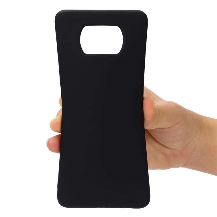 Liquid Silicone Protective Cover with Strap for Xiaomi Poco X3/X3 NFC - Black