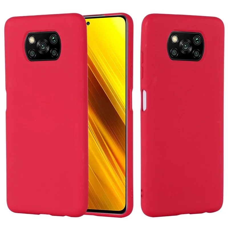 Osłona ochronna z miękkiego silikonu z paskiem dla Xiaomi Poco X3/X3 NFC - Czerwony