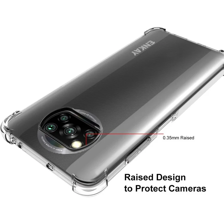 ENKAY ENK-PC0622 2 in 1 Clear TPU-Hülle + [Komplette Abdeckung] 0,26 mm 9H 2,5D Hartglas-Vollbildschirmfilm für Xiaomi Poco X3/Poco X3 NFC