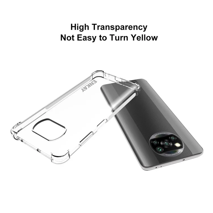 ENKAY ENK-PC0622 2 in 1 Clear TPU-Hülle + [Komplette Abdeckung] 0,26 mm 9H 2,5D Hartglas-Vollbildschirmfilm für Xiaomi Poco X3/Poco X3 NFC