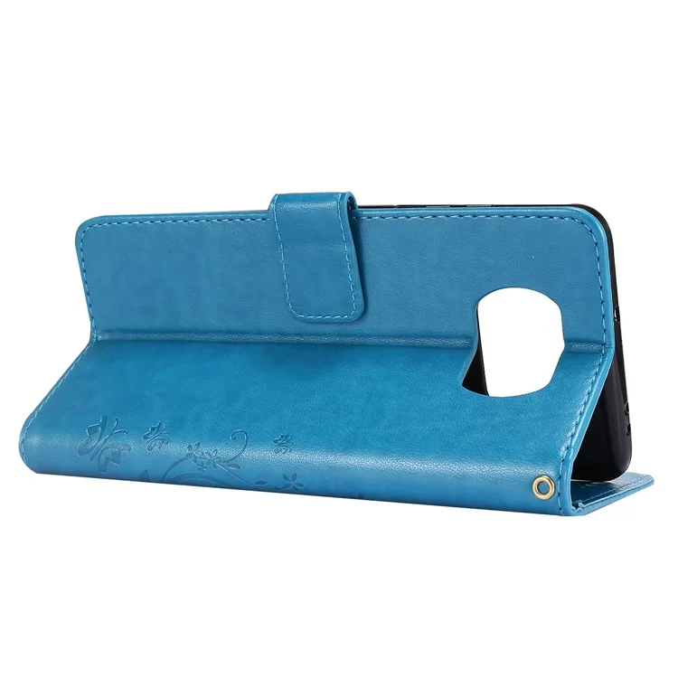 Impresión de Estuche de Cuero de Flor de Mariposa Con Correa Para Xiaomi Poco X3 NFC / Poco X3 - Azul