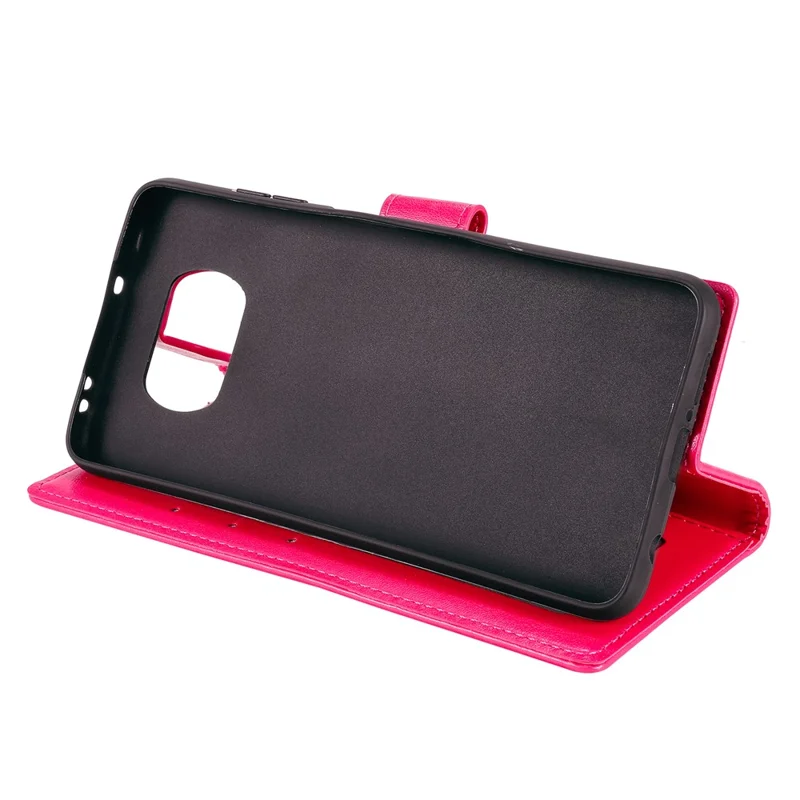 Imprinted Mandala Flower Wallet Leather Case with Strap for Xiaomi Poco X3 NFC / Poco X3 / X3 pro - Rose