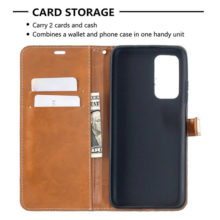 Farbspleißjeans Stoff Textur Brieftasche Lederabdeckung Für Xiaomi Mi 10T 5G/10T Pro 5G/Redmi K30S Telefonhülle - Grau