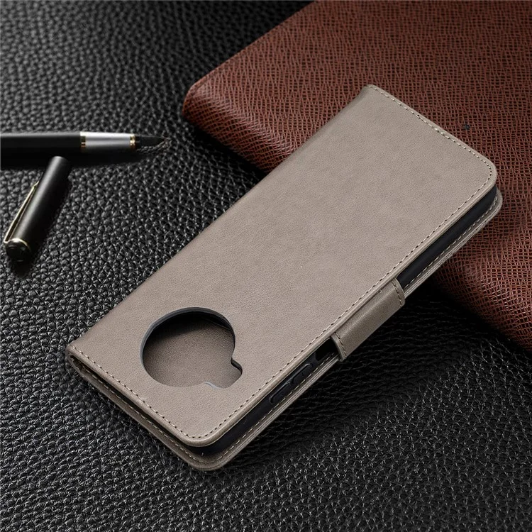 Cartera con Estampado de Mariposas Funda Protectora de Cuero para Xiaomi Mi 10T Lite 5G/Mi 10i 5G/Redmi Note 9 Pro 5G - Gris 