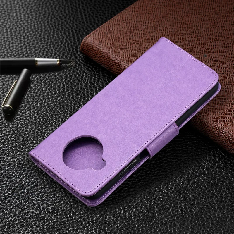 Étui en cuir avec motif papillons imprimé, fonction support, pour Xiaomi Mi 10T Lite 5G / Mi 10i 5G / Redmi Note 9 Pro 5G - Violet