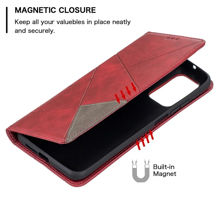 Servo Geometrico Supporto Per Supporto in Pelle Custodia Per Xiaomi mi 10T 5G/10T Pro 5G/Redmi K30S Shell di Protezione - Rosso