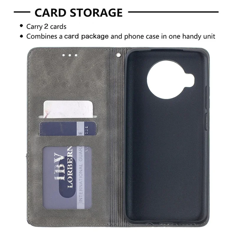 Geometric Pattern Stand Leather Card Holder Case for Xiaomi Mi 10T Lite 5G / Redmi Note 9 Pro 5G / Mi 10i 5G Protective Cover - Grey