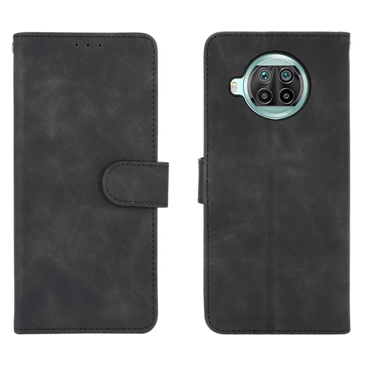 Skin-Touch PU Leather Flip Phone Wallet Case for Xiaomi Mi 10T Lite 5G/Redmi Note 9 Pro 5G/Mi 10i 5G - Black