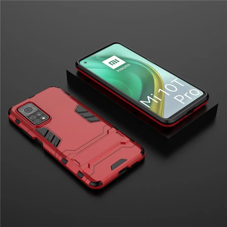 Kunststoff + TPU Hybrid -hülle Für Xiaomi Mi 10T 5G/10T Pro 5G/Redmi K30S Kickstand Cover - Rot