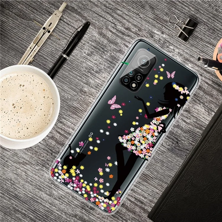 For Xiaomi Mi 10T 5G/10T Pro 5G/Redmi K30S Case Patterned Clear TPU Soft Phone Cover - Beautiful Girl