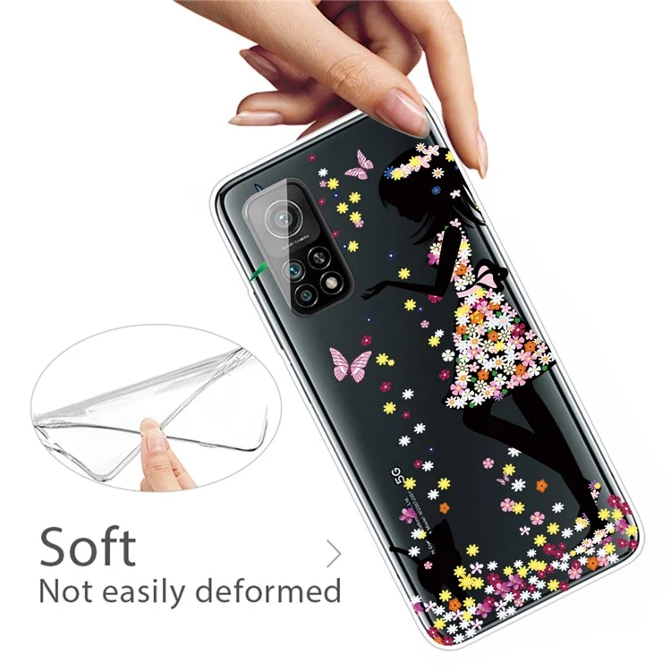 For Xiaomi Mi 10T 5G/10T Pro 5G/Redmi K30S Case Patterned Clear TPU Soft Phone Cover - Beautiful Girl