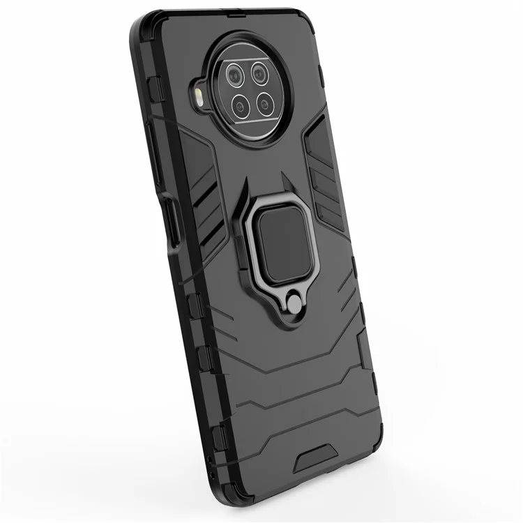 Finger Ring Holder Kickstand PC + TPU Hybrid Case for Xiaomi Mi 10T Lite 5G / Redmi Note 9 Pro 5G / Mi 10i 5G - Black