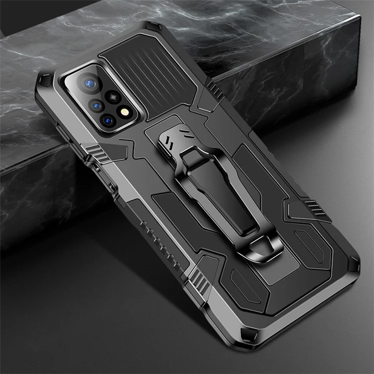 Étui de protection hybride en plastique + TPU avec clip de ceinture et support pour Xiaomi Mi 10T 5G/10T Pro 5G/Redmi K30S - Noir