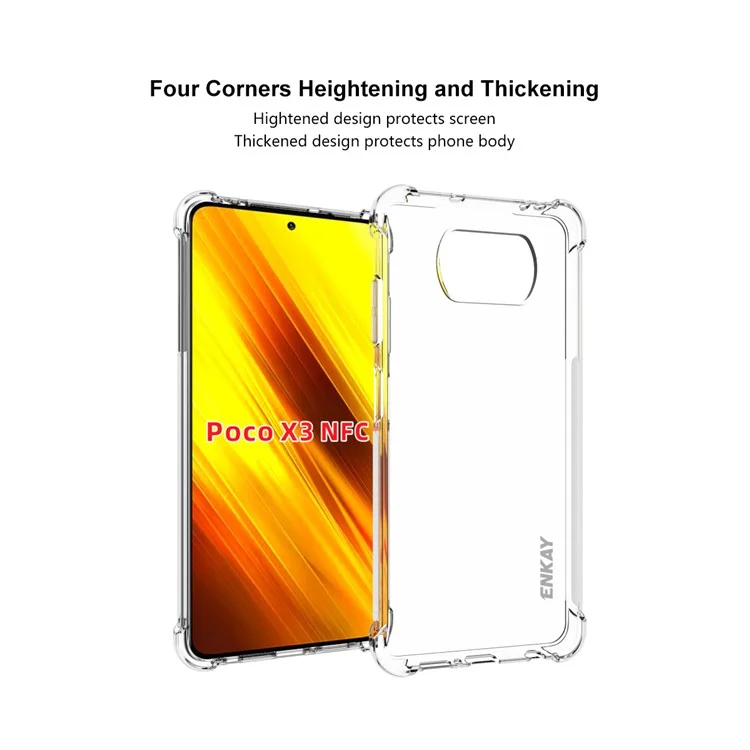 Enkay Hat Prince Enk-pc062 Case TPU Transparent Pour Choc Pour Xiaomi Poco x3 / x3 NFC