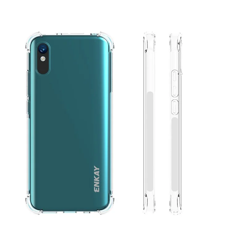 HAT-PRINCE ENKAY ENK-PC0542 Противоударный прозрачный TPU-чехол с 0,26 мм 9H 2,5D цельноклеевым закаленным стеклом для Xiaomi Redmi 9A
