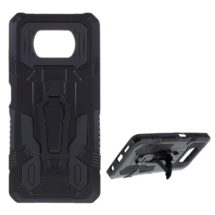 Caso Híbrido de Plástico + TPU Con Kickstand Para Xiaomi Poco X3/X3 NFC - Negro