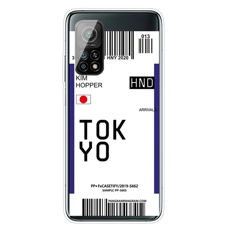 Creative Boarding Check TPU -fall Für Xiaomi Mi 10T 5G/10T Pro 5G/Redmi K30S Protektorschale - Tokio/kim Hopper