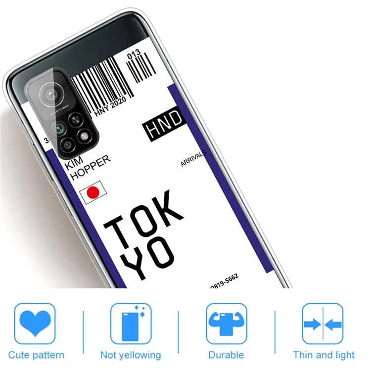 Creative Boarding Check TPU -fall Für Xiaomi Mi 10T 5G/10T Pro 5G/Redmi K30S Protektorschale - Tokio/kim Hopper
