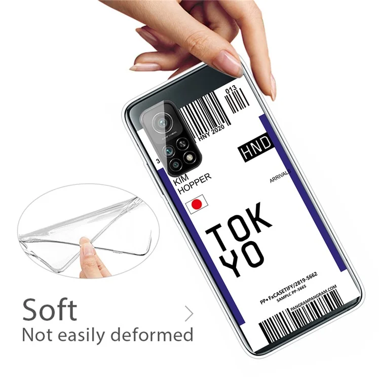 Creative Boarding Check TPU -fall Für Xiaomi Mi 10T 5G/10T Pro 5G/Redmi K30S Protektorschale - Tokio/kim Hopper
