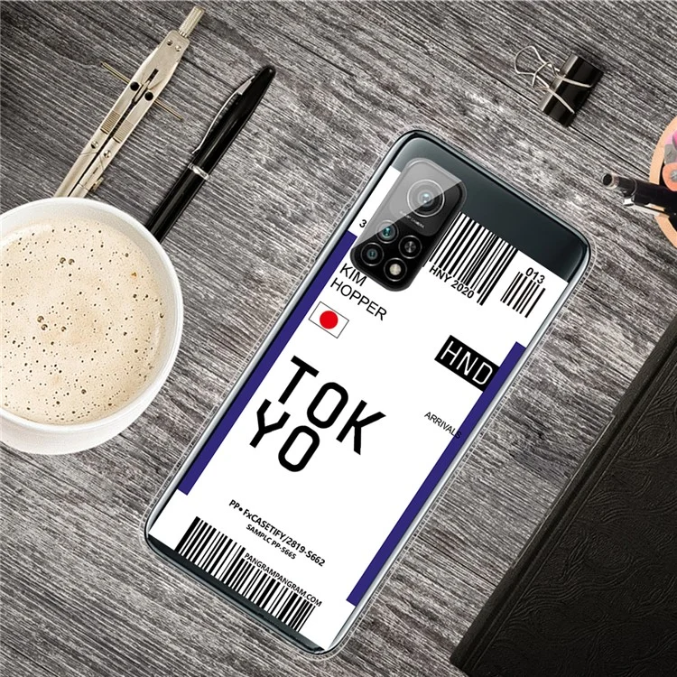 Creative Boarding Check TPU -fall Für Xiaomi Mi 10T 5G/10T Pro 5G/Redmi K30S Protektorschale - Tokio/kim Hopper
