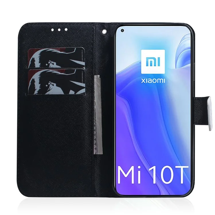 Caso da Carteira de Couro PU Padronizado Para Xiaomi Mi 10t 5g/10t Pro 5g/redmi K30s Cobertura Protetor - Cachorro e Lobo