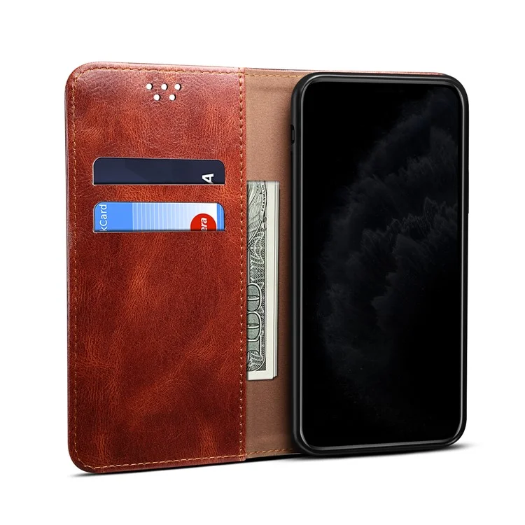 Waxy Crazy Horse Texture TPU + PU Ledertasche Für Xiaomi Mi 10T Pro 5G/Redmi K30S / Mi 10t 5g - Braun
