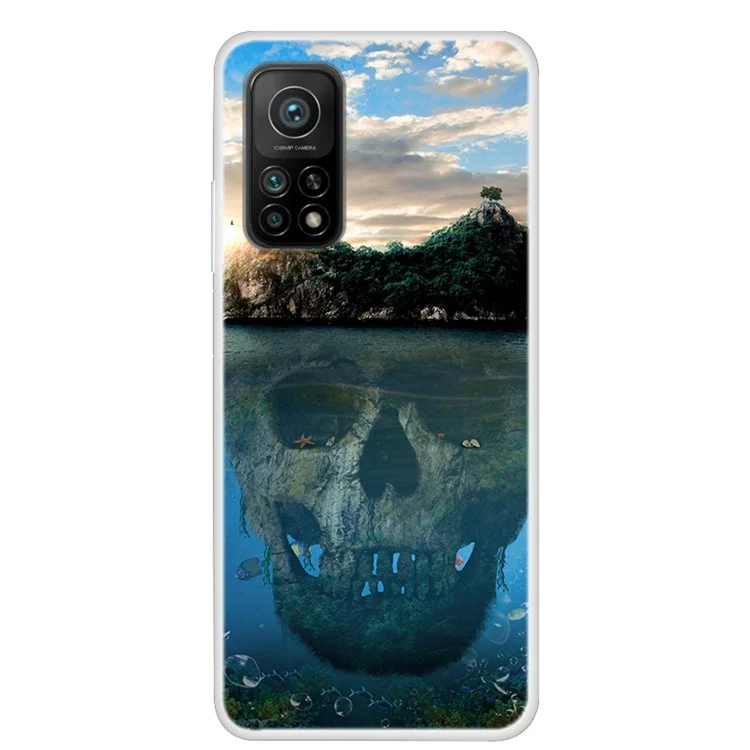Musterdruckendes TPU-Handyhülle für Xiaomi Mi 10T 5G / Mi 10T Pro 5G/Redmi K30S - Totenkopf