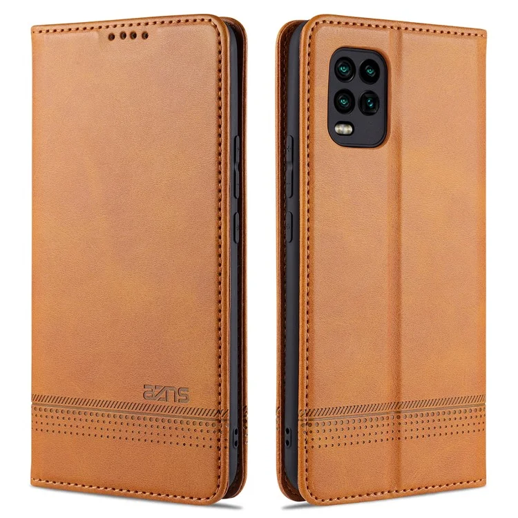 AZNS for Xiaomi Mi 10 Lite 5G Auto-absorbed Leather Wallet Shell Case - Brown