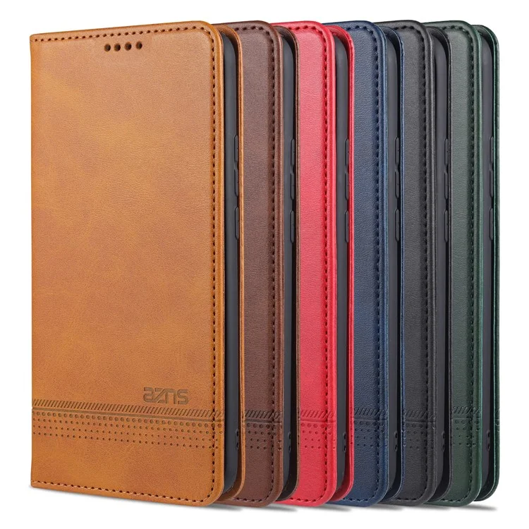 AZNS for Xiaomi Mi 10 Lite 5G Auto-absorbed Leather Wallet Shell Case - Brown