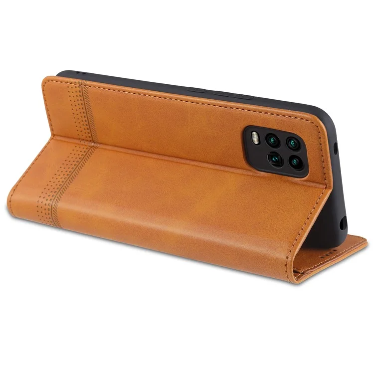 AZNS for Xiaomi Mi 10 Lite 5G Auto-absorbed Leather Wallet Shell Case - Brown