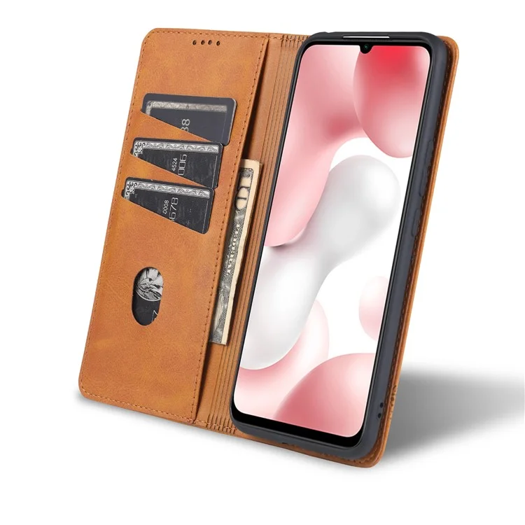 AZNS for Xiaomi Mi 10 Lite 5G Auto-absorbed Leather Wallet Shell Case - Brown