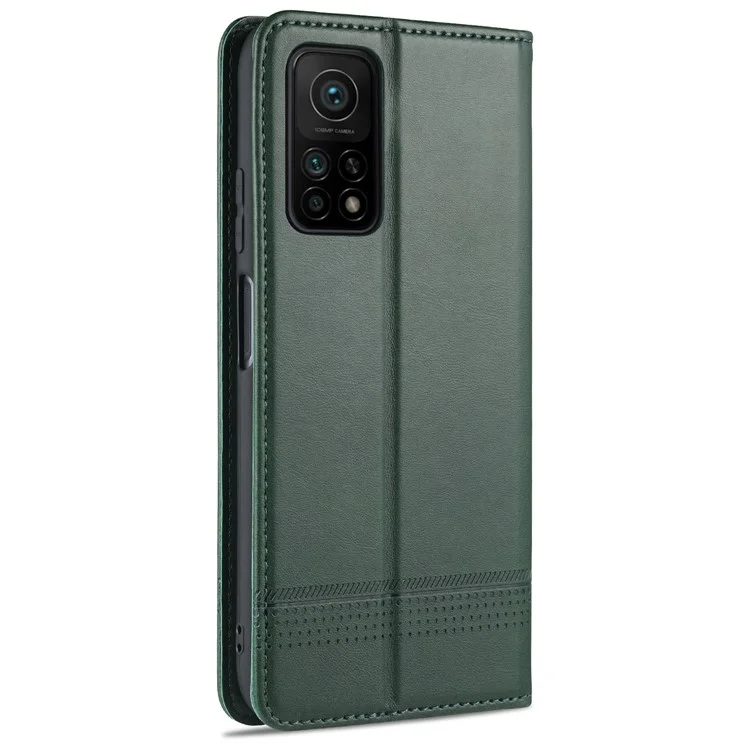 Casca da Carteira AZNS Para Xiaomi Redmi K30s/10t 5g/mi 10t Pro 5g Caso de Couro Absorvido Automaticamente - Verde