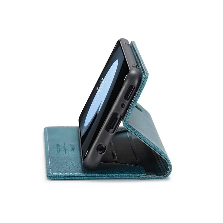 AUTSPACE A01 Series RFID Blocking Retro Matte Leather Wallet Case for Xiaomi Redmi Note 9S - Blue