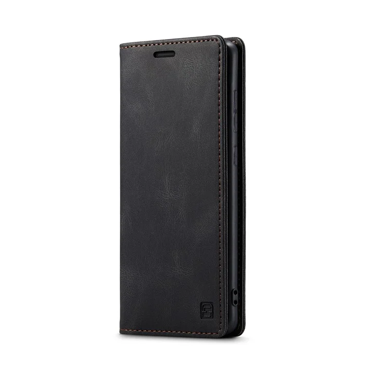 AUTSPACE A01 Serie RFID Bloqueo de la Billetera de Caja de Cuero Mate Retro Para Xiaomi Redmi Note 8 Pro - Negro