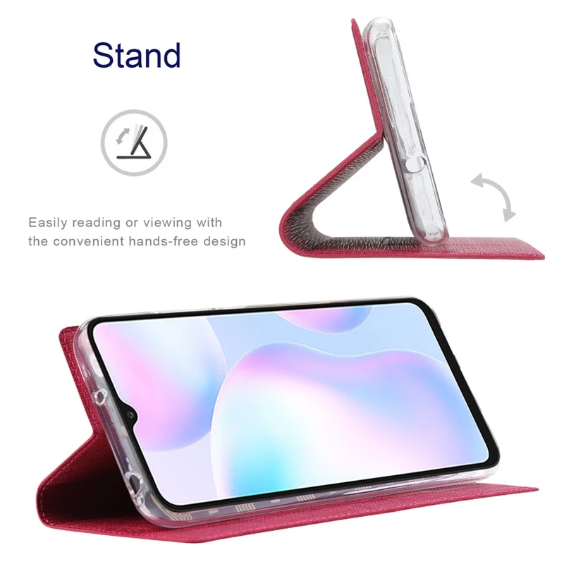 VILI DMX for Xiaomi Mi 10 Lite 5G/Redmi Note 9 Pro 5G Cross Texture Leather Stand Case - Rose