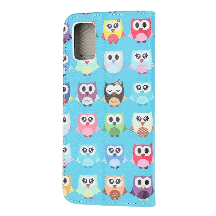 Pattern Printing Cross Texture Leather for Xiaomi Poco M3 Wallet Stand Case - Multiple Owls