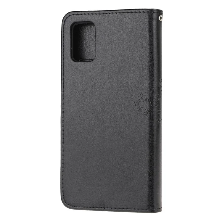 Tree Owl Imprinting Leather Stylish Wallet Case for Xiaomi Poco M3 - Black
