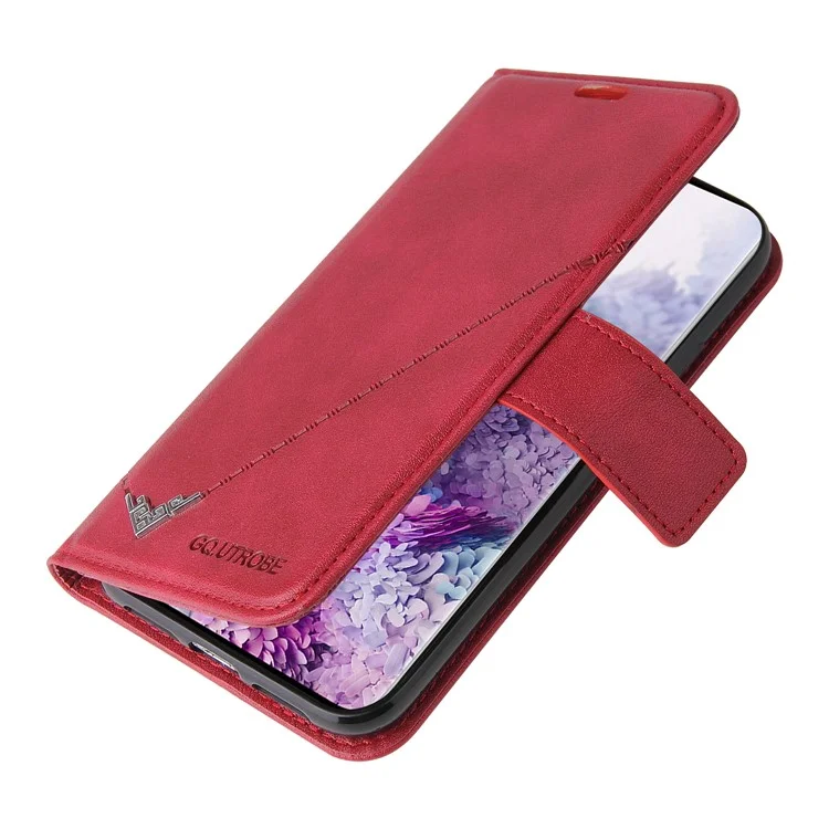 GQ.UTROBE Rectangular Metal Decor Stand Leather Case per Xiaomi Mi 10T 5G/10T Pro 5G/Redmi K30S - Rosso