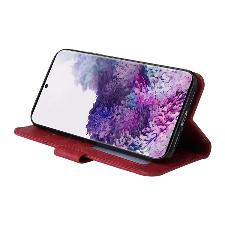 GQ.UTROBE Rectangular Metal Decor Stand Leather Case per Xiaomi Mi 10T 5G/10T Pro 5G/Redmi K30S - Rosso