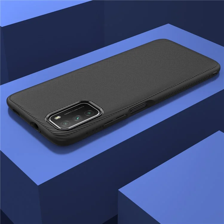 Jazz Series Twill Texture TPU Cover Per Xiaomi Poco M3 - Nero