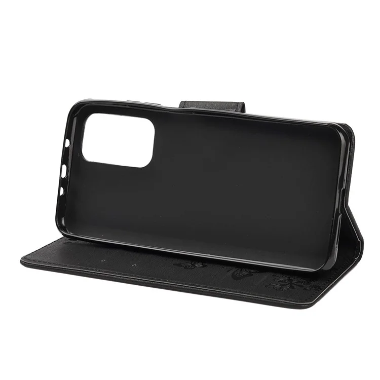 Abdruck Schmetterlingsmuster Leder Brieftasche Telefonschale Für Xiaomi Mi 10t 5G / Mi 10T Pro 5g / Redmi K30s - Schwarz