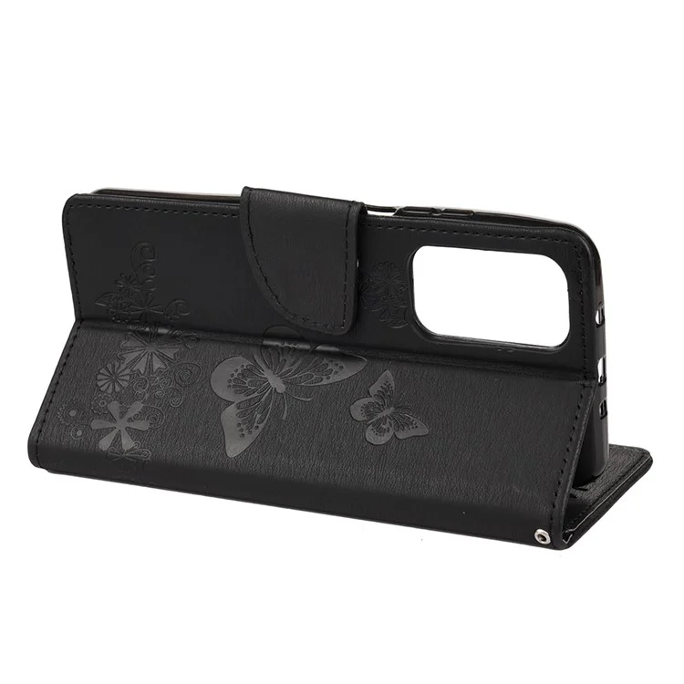 Abdruck Schmetterlingsmuster Leder Brieftasche Telefonschale Für Xiaomi Mi 10t 5G / Mi 10T Pro 5g / Redmi K30s - Schwarz