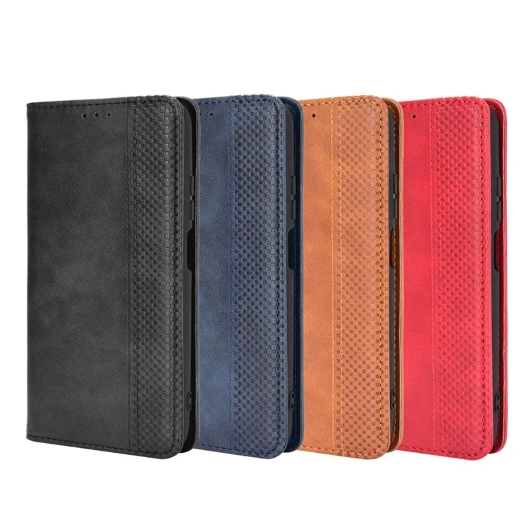 Magnétique du Portefeuille de Style Vintage Couverture de Cas de Téléphone Pour Xiaomi Poco M3 - le Noir