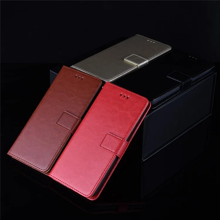 Crazy Horse Wallet Stand Lederschale Mit Riemen Für Xiaomi Poco M3 - Gold