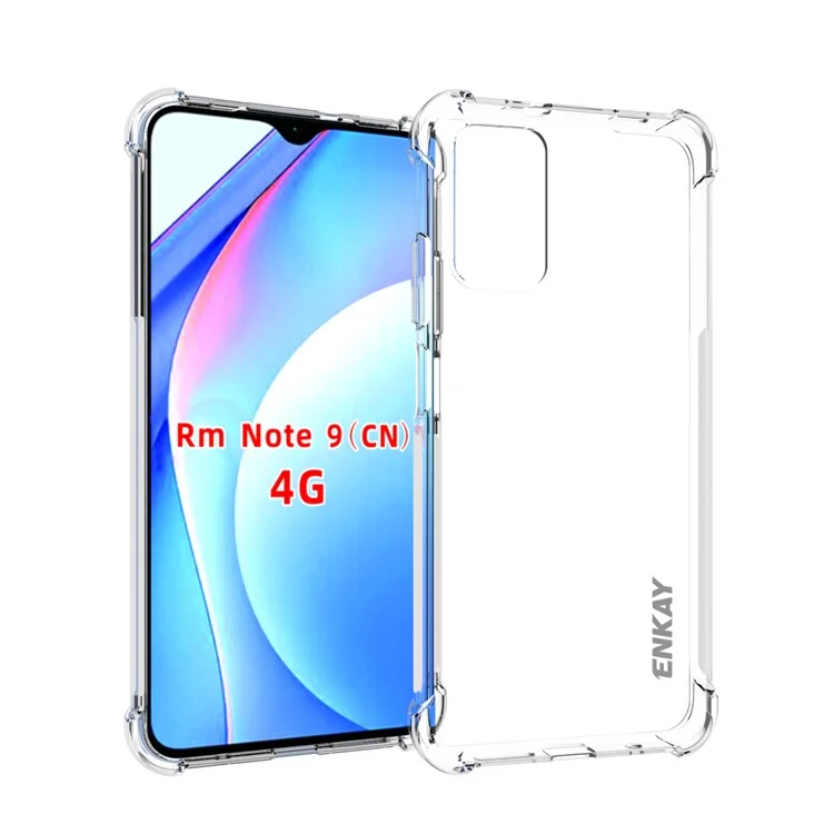 Enkay Clear TPU Couvercle Pour Xiaomi Redmi Note 9 4G (Qualcomm Snapdragon 662) / 9 Power / Redmi 9T Antislip 4 Cornes Étépossion du Cord Tock