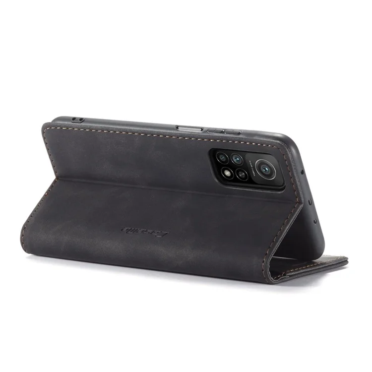 Caseme 013 Série Auto-absorbed le Cuir Support de Porte-couverture de Portefeuille Pour Xiaomi Mi 10T 5G / mi 10T Pro 5G - le Noir