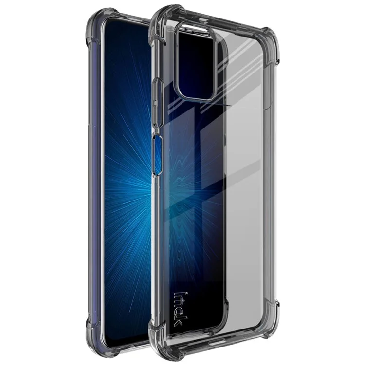 IMAK for Xiaomi Poco M3 Silky Anti-drop TPU Case with Screen Protector Film - Transparent Black