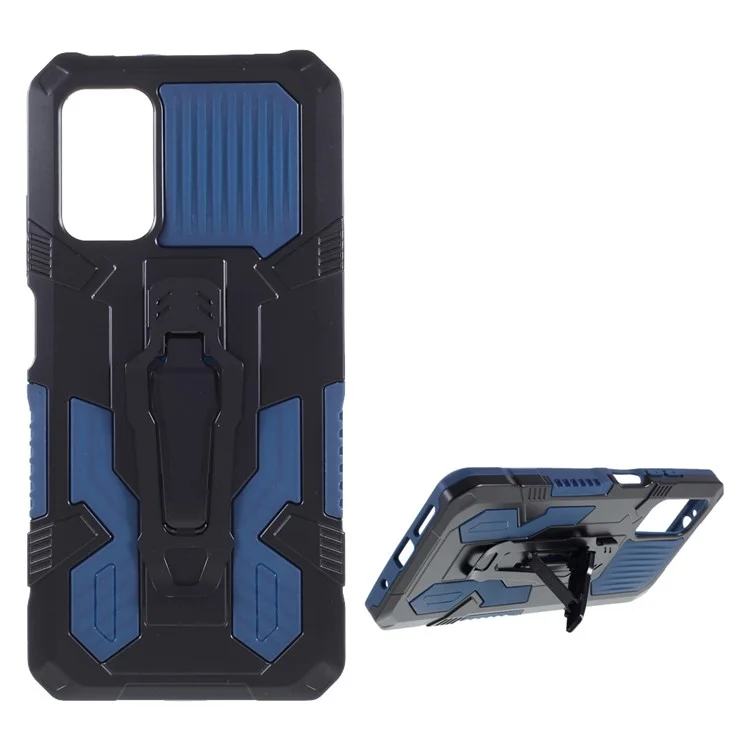 Plastica + TPU + Custodia Per Protezione Ibrida Metallica Con Cavalletto Per Xiaomi Poco M3 - Blu