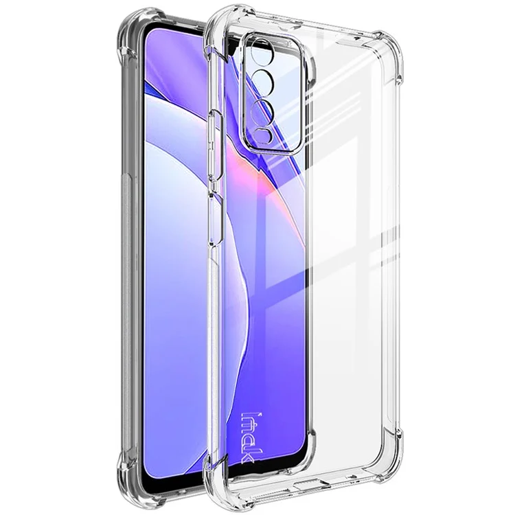 IMAK Silky Soft TPU Case per Xiaomi Redmi Note 9 4G (Qualcomm Snapdragon 662) con Film Protettivo per lo Schermo - Trasparente